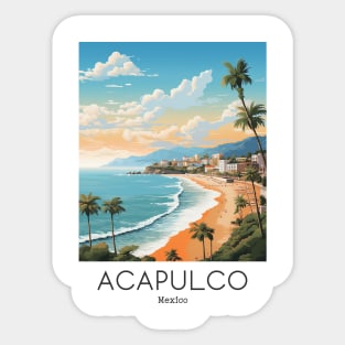 A Vintage Travel Illustration of Acapulco - Mexico Sticker